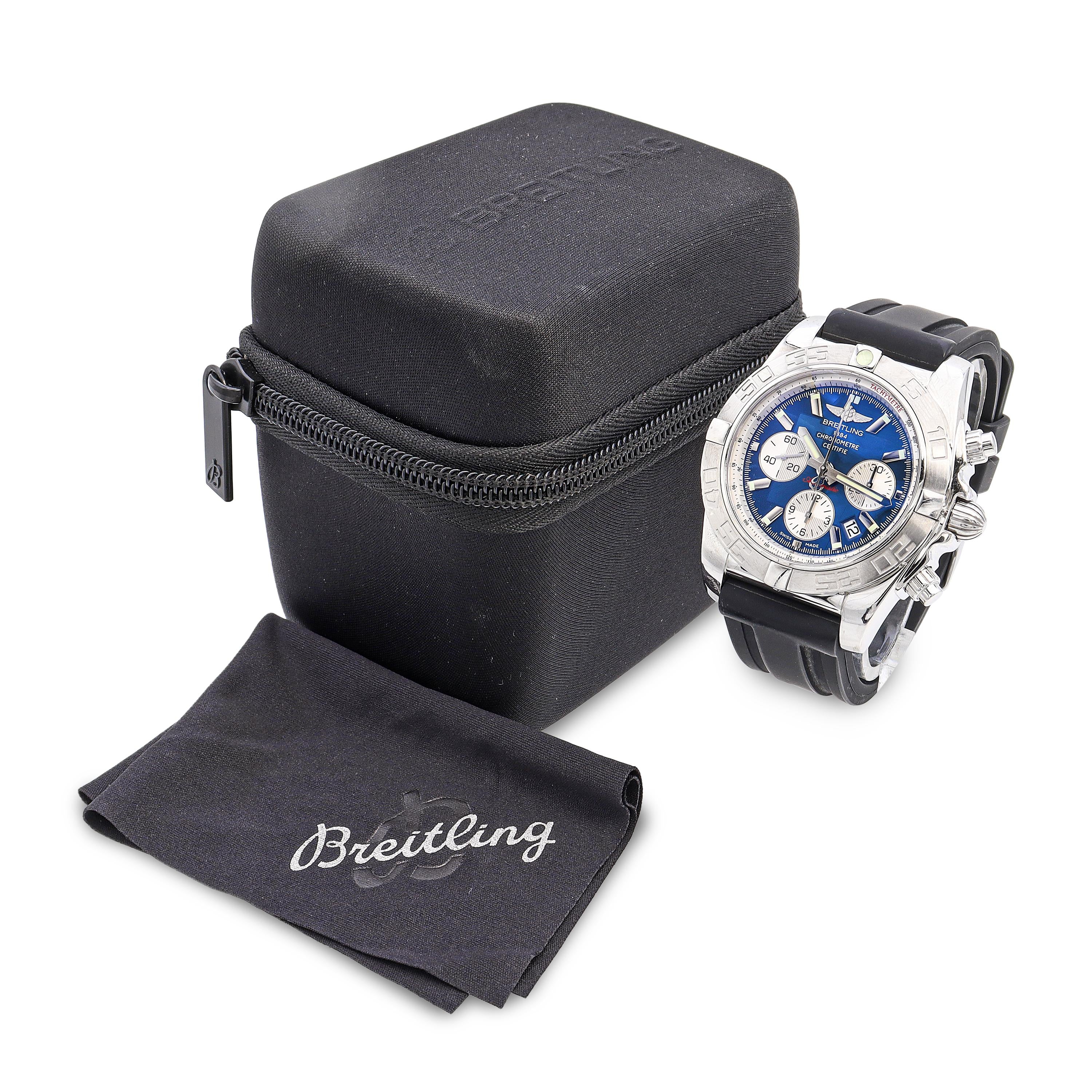 Breitling Chronomat 44 Blue Dial Steel Automatic Chronograph Men’s Watch