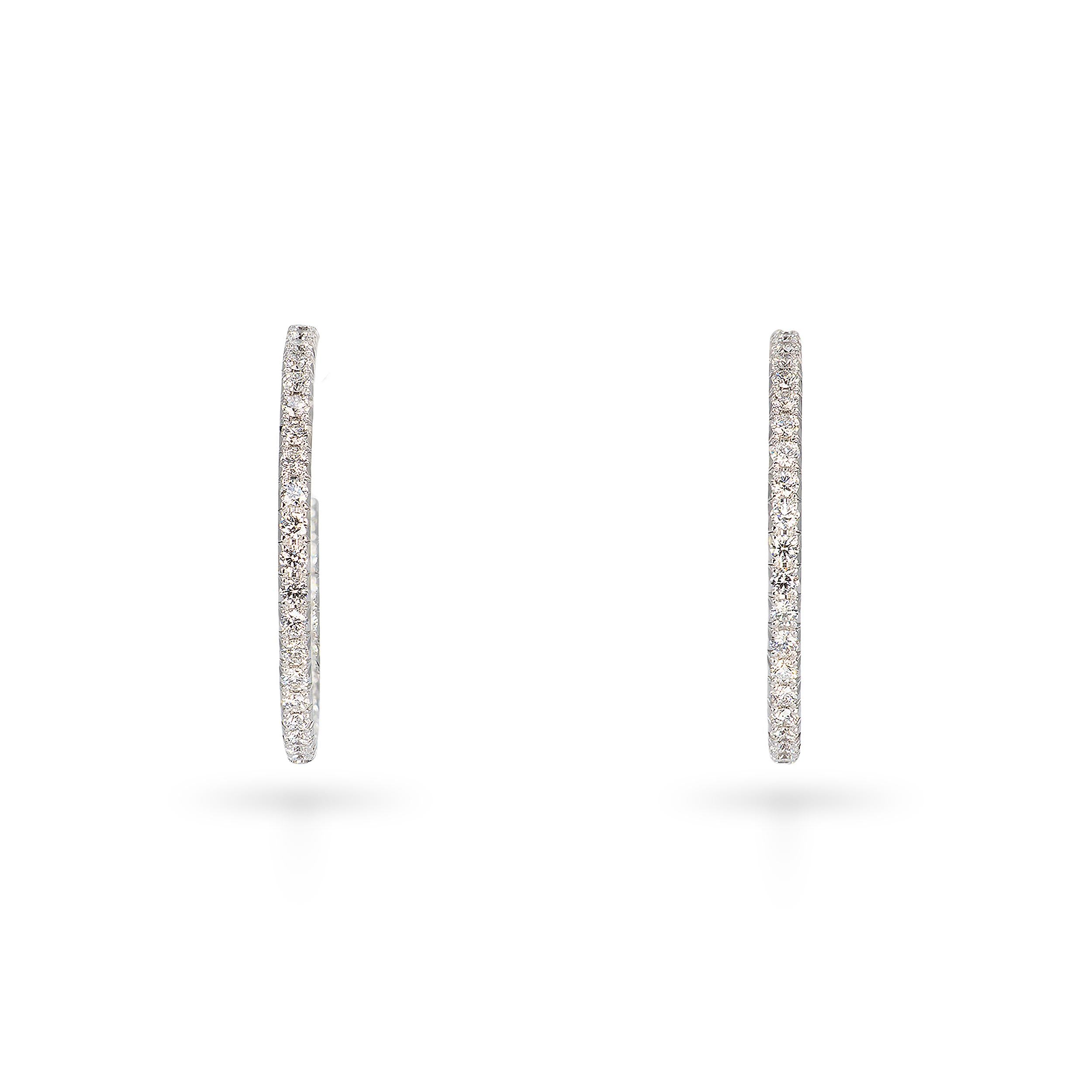 Tiffany & Co. Metro 18k White Gold Diamond Hoop Earrings