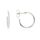 Tiffany & Co. Metro 18k White Gold Diamond Hoop Earrings