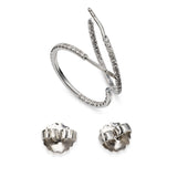 Tiffany & Co. Metro 18k White Gold Diamond Hoop Earrings
