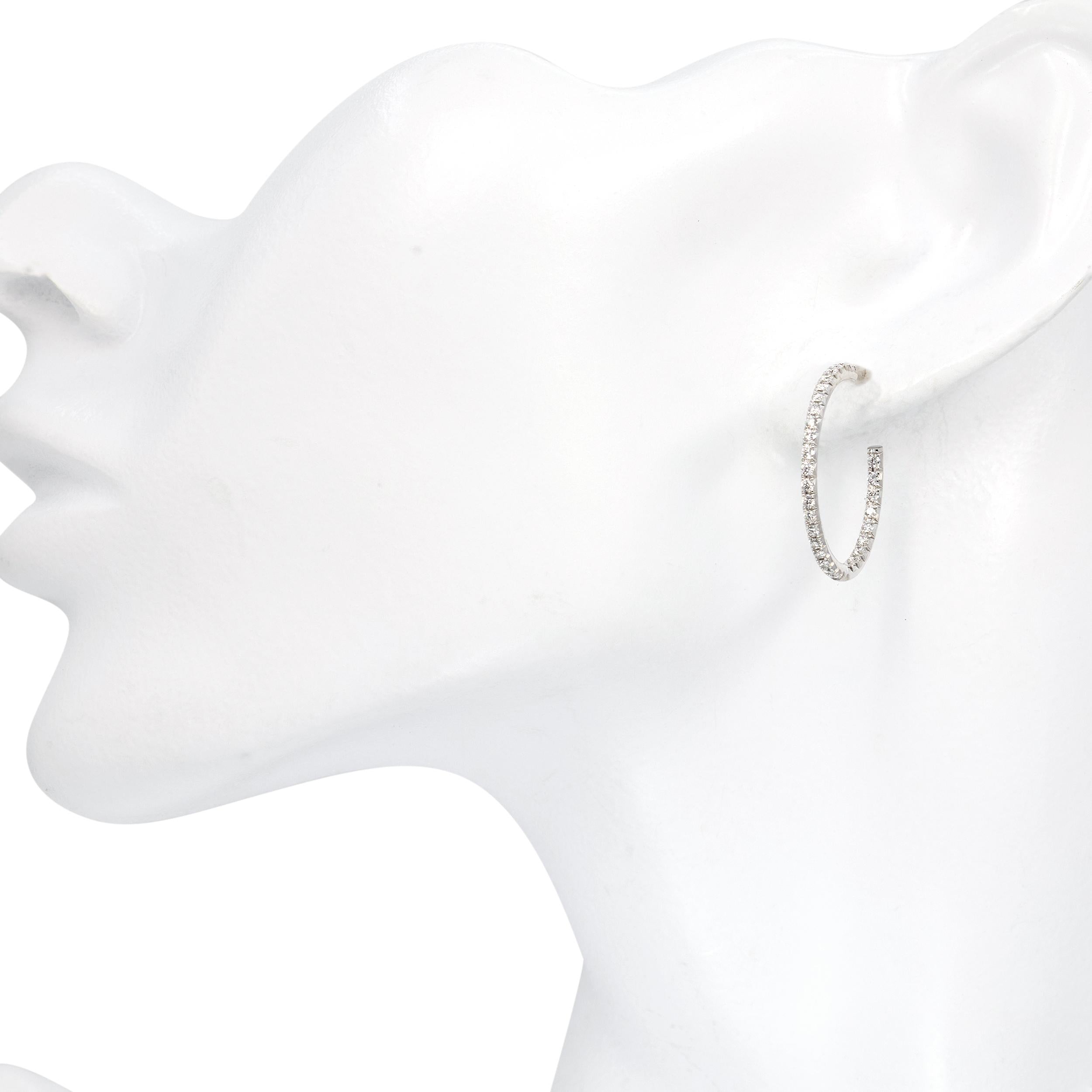 Tiffany & Co. Metro 18k White Gold Diamond Hoop Earrings