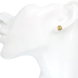 18k Yellow Gold Hammered Gold Pebble Stud Earrings