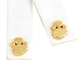 18k Yellow Gold Hammered Gold Pebble Stud Earrings