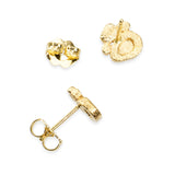 18k Yellow Gold Hammered Gold Pebble Stud Earrings