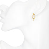 18k Yellow Gold Hammered Foliage Leaf Earrings