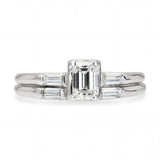 Vintage White Gold 0.76tcw H Vs1 Diamond Ring and Band Set