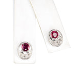 Vintage 14k White Gold Diamond and Ruby Earring and Pendant Set