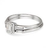 Vintage White Gold 0.76tcw H Vs1 Diamond Ring and Band Set