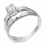 Vintage White Gold 0.76tcw H Vs1 Diamond Ring and Band Set