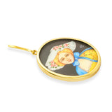 Antique Victorian 18K Yellow Gold Miniature Portrait Pendant