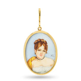 Antique Victorian 18K Yellow Gold Miniature Portrait Pendant