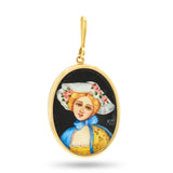 Antique Victorian 18K Yellow Gold Miniature Portrait Pendant