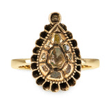 Antique 13k Yellow Gold Polki Cut Diamond Ring