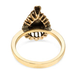 Antique 13k Yellow Gold Polki Cut Diamond Ring