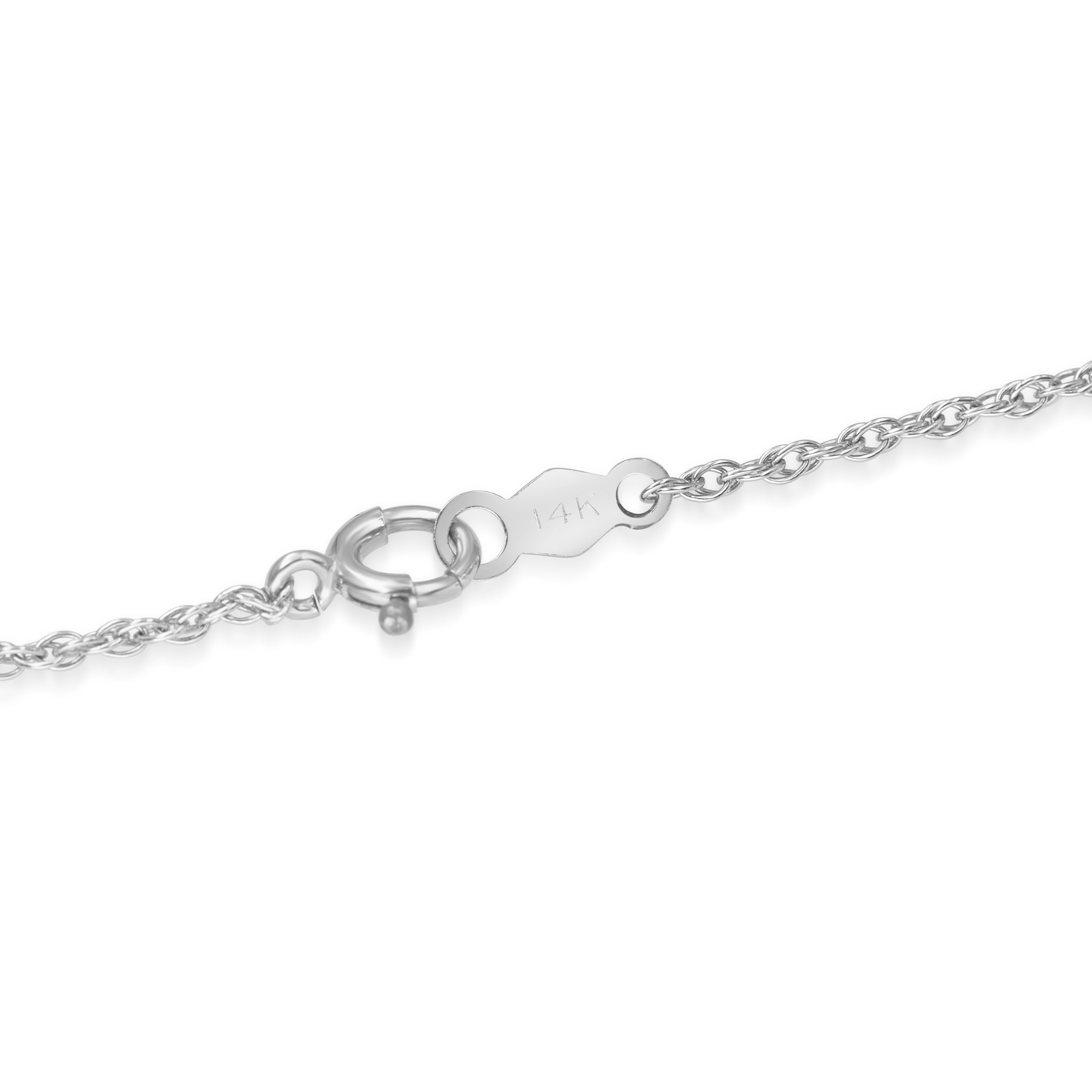 Vintage 14k White Gold 1.47ctw Diamond Dangle Necklace