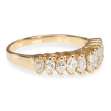 14k Yellow Gold Marquise Cut Diamond Half Eternity Band Ring