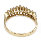 14k Yellow Gold Marquise Cut Diamond Half Eternity Band Ring