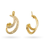 Vintage 18k Yellow Gold 2.04tcw G Vs Diamond Earring Jackets