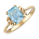 Vintage 18k Yellow Gold 1.51ct Aquamarine Ring