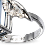 14k White Gold 14.20ct London Blue Topaz & Diamond Ring