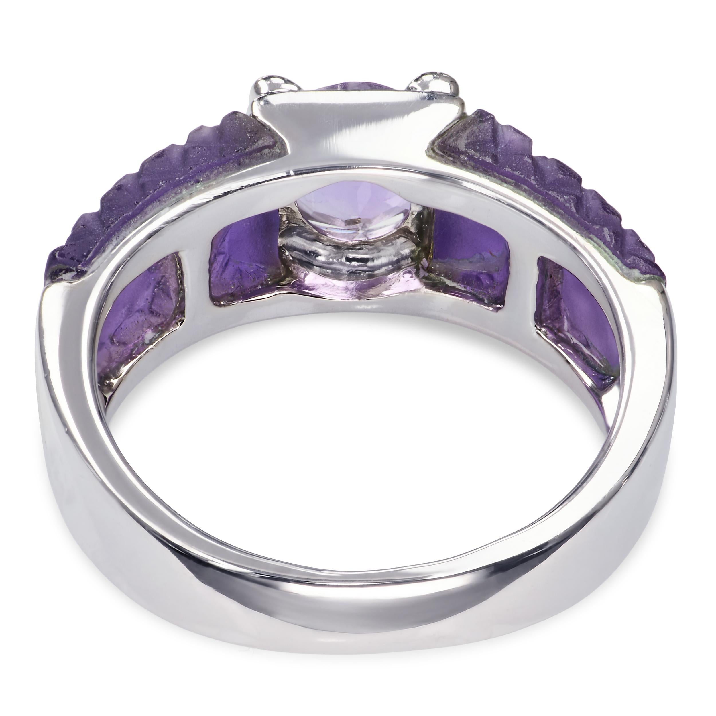 14k White Gold Amethyst Ring