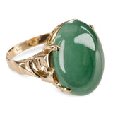 Vintage 14k Yellow Gold 7.12ct Type A Jadeite Jade Ring