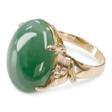 Vintage 14k Yellow Gold 7.12ct Type A Jadeite Jade Ring