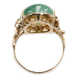 Vintage 14k Yellow Gold 7.12ct Type A Jadeite Jade Ring