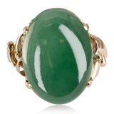 Vintage 14k Yellow Gold 7.12ct Type A Jadeite Jade Ring