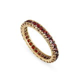 Vintage 12k Rose Gold 1.33ct Garnet Eternity Band