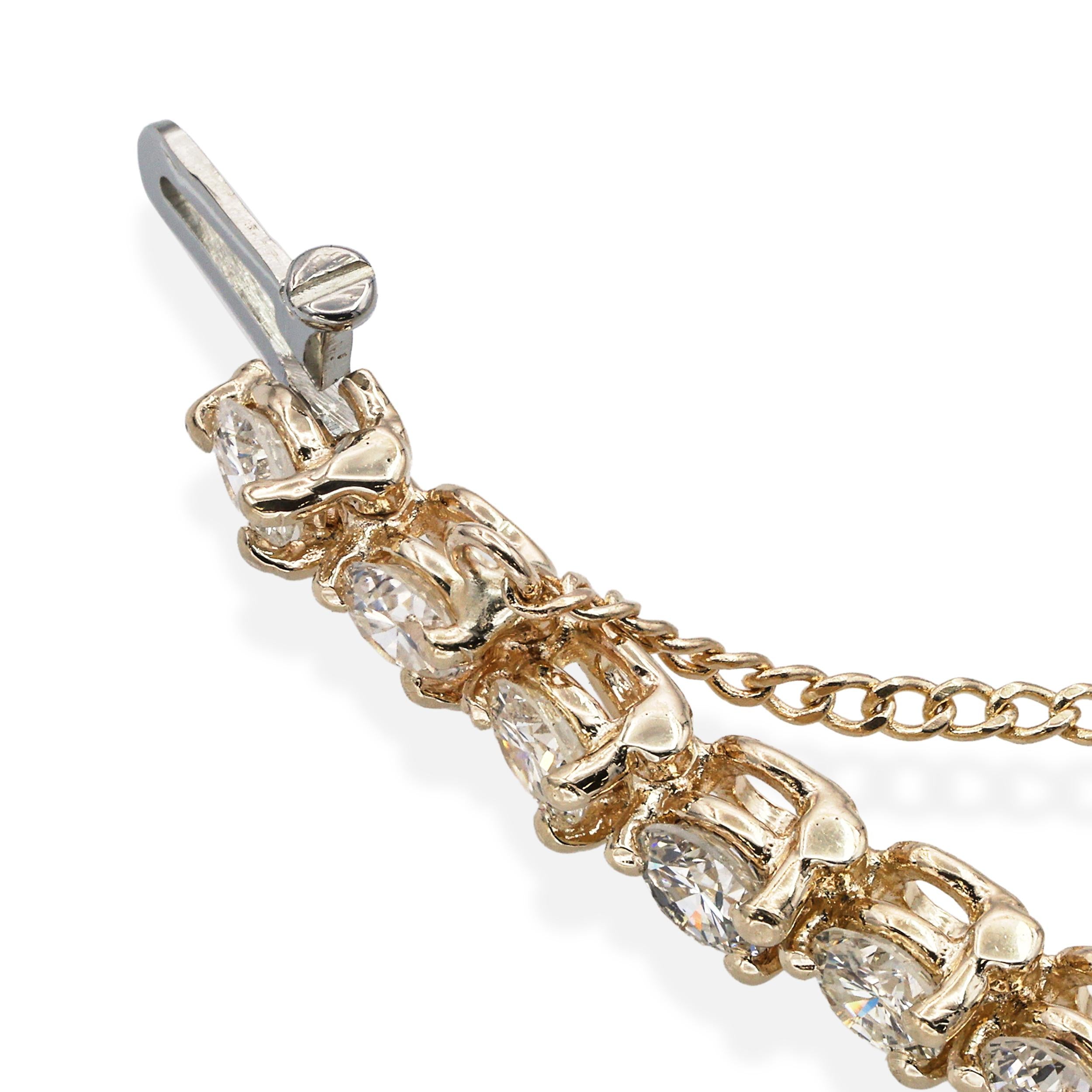 14k Yellow Gold 5.20tcw Diamond Three Prong Tennis Bracelet