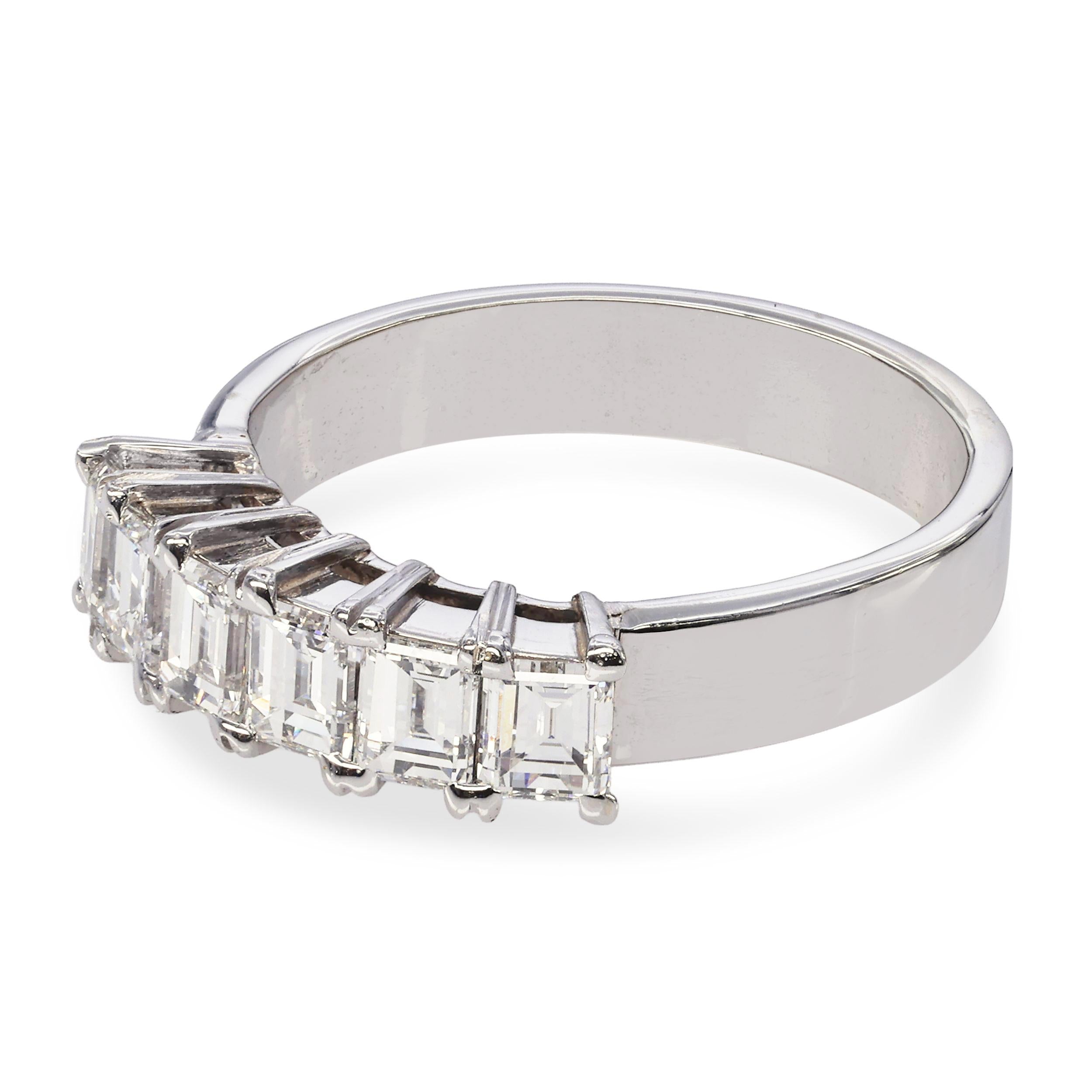 Vintage 14k White Gold 1.08tcw H VS1 Diamond Half Band Ring