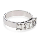 Vintage 14k White Gold 1.08tcw H VS1 Diamond Half Band Ring