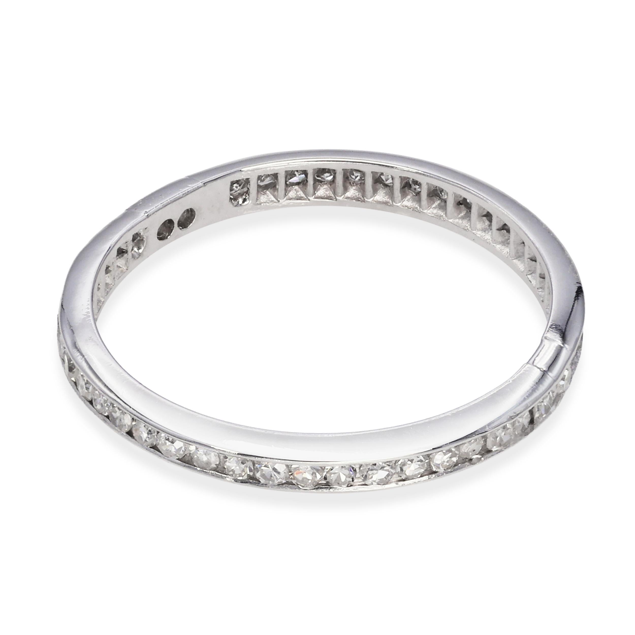 Vintage Platinum 0.54tcw Single Cut Diamond Eternity Ring