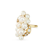 Vintage 14k Yellow Gold Pearl Cluster Ring