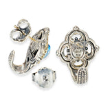 David Yurman Sterling Silver and 18k Yellow Gold Topaz Earrings