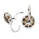 18k White Gold Smoky Quartz and Diamond Earrings