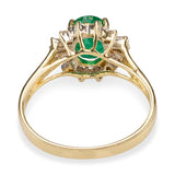 14k Yellow Gold 0.90tcw Emerald and Diamond Ring