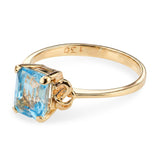 Vintage 18k Yellow Gold 1.51ct Aquamarine Ring
