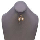 Lot of 2 Antique Victorian 10K Gold Coral & Seed Pearl Lavalier Cameo Pendants