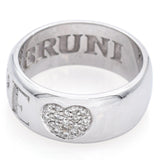 Pasquale Bruni 18K White Gold Diamond Amore Heart Band Ring
