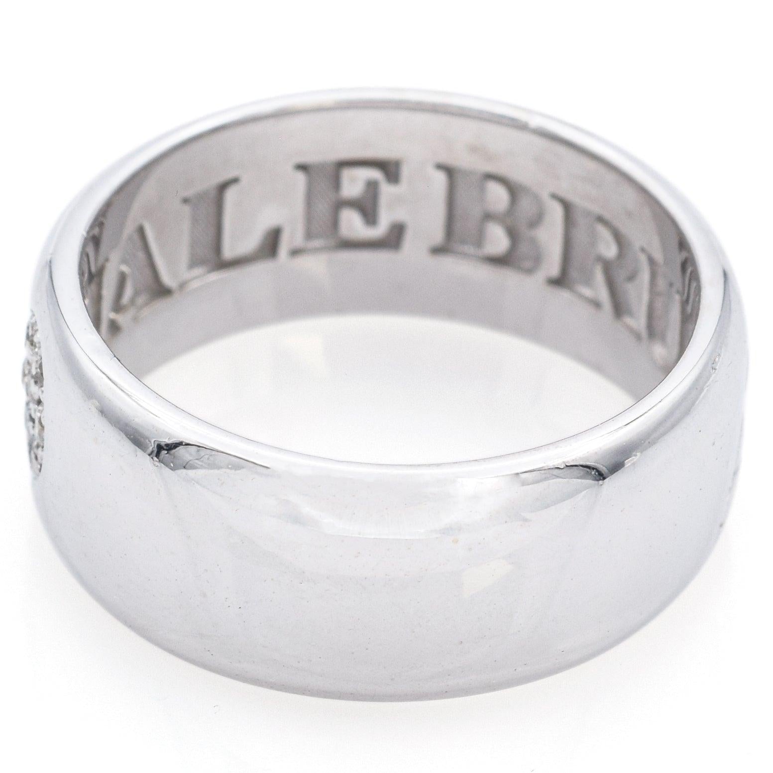 Pasquale Bruni 18k White Gold Diamond Amore Heart Band Ring