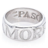 Pasquale Bruni 18K White Gold Diamond Amore Heart Band Ring