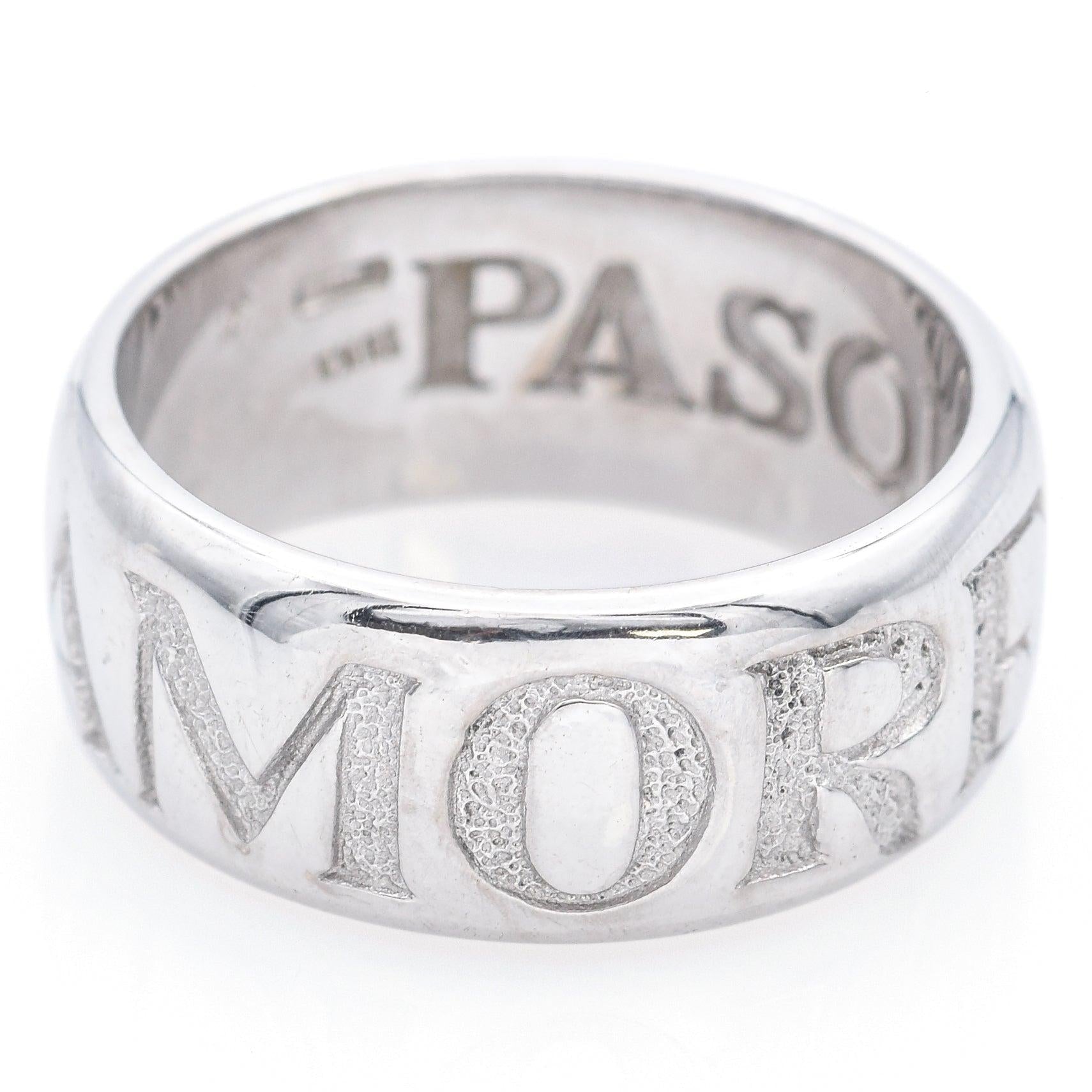 Pasquale Bruni 18k White Gold Diamond Amore Heart Band Ring