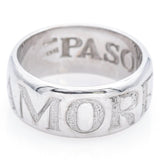 Pasquale Bruni 18k White Gold Diamond Amore Heart Band Ring