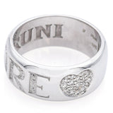 Pasquale Bruni 18K White Gold Diamond Amore Heart Band Ring