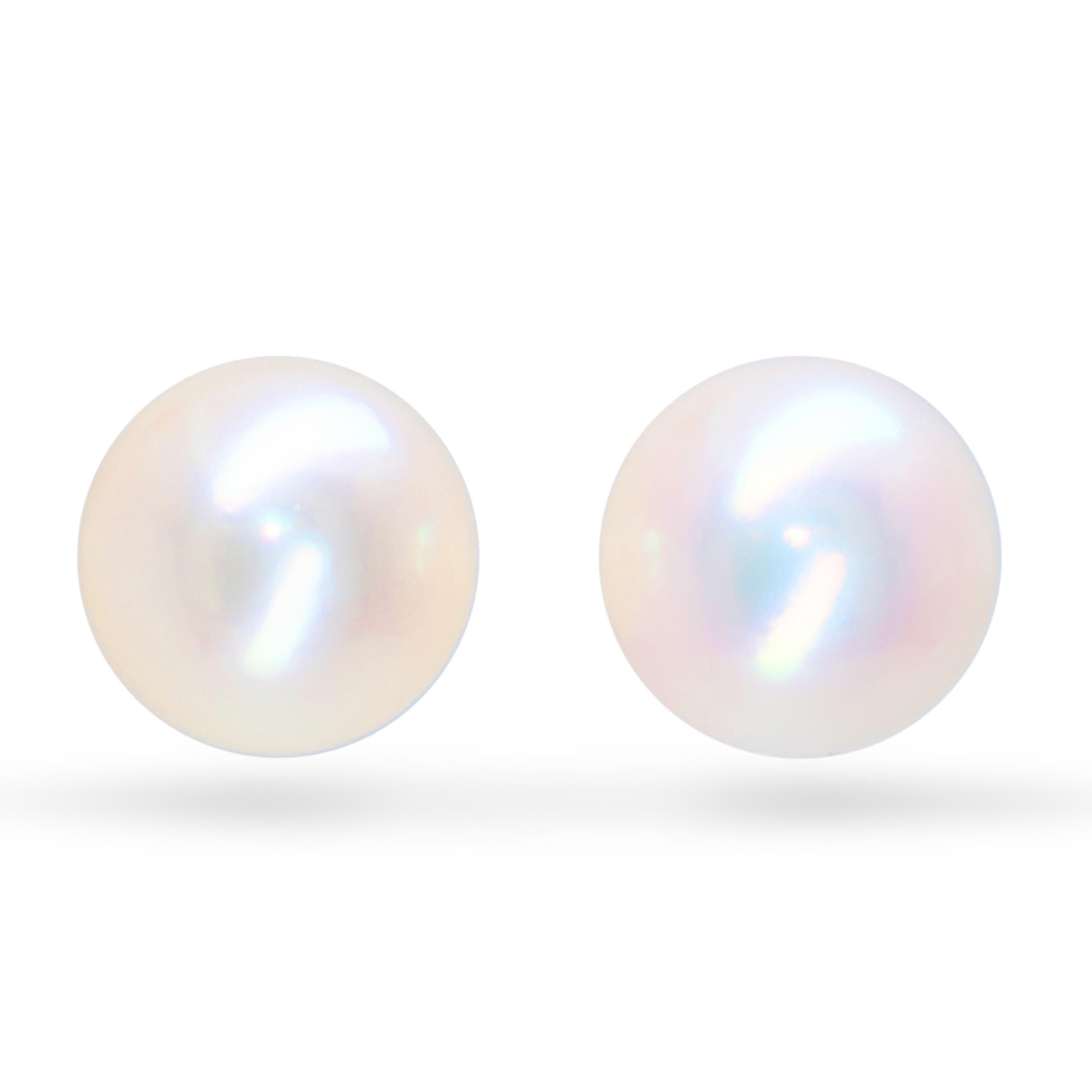 Tiffany & Co. 18k Yellow Gold Akoya Pearl Stud Earrings