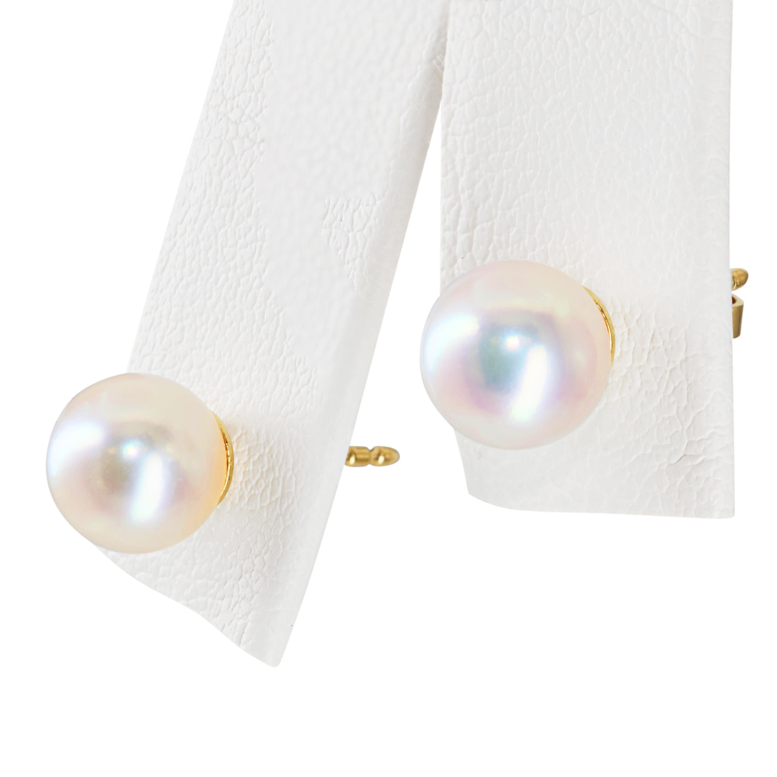 Tiffany & Co. 18k Yellow Gold Akoya Pearl Stud Earrings