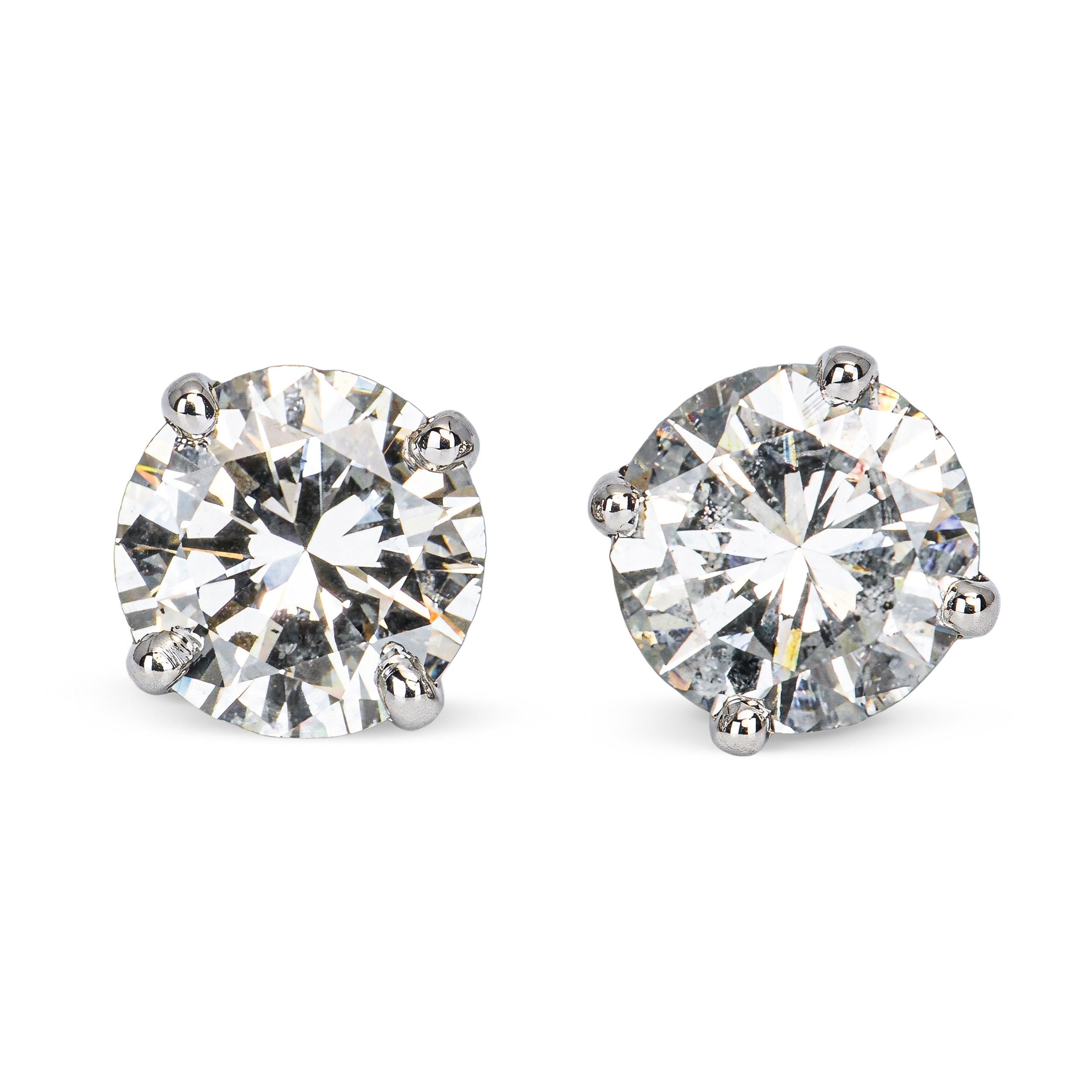 13k White Gold .90ctw Diamond Stud Screw Back Earrings