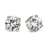 13k White Gold .90ctw Diamond Stud Screw Back Earrings